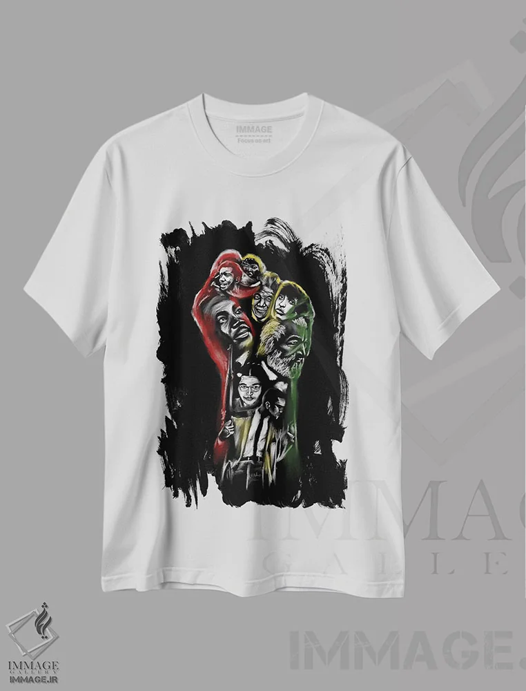 تیشرت سفید طرح دار دانش قدرت است، هنر آمریکایی آفریقایی تبار اثر هنر اندرو | immage.ir