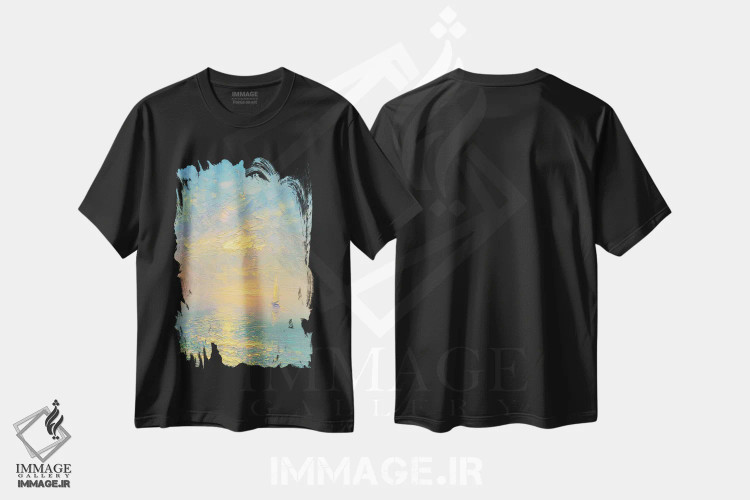 تیشرت مشکی طرح دار غروب II، هنر فاخر معاصر اثر دمیتری اولین | فروشگاه ایماژ