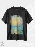 تیشرت مشکی طرح دار غروب I، هنر فاخر معاصر اثر دمیتری اولین | فروشگاه ایماژ