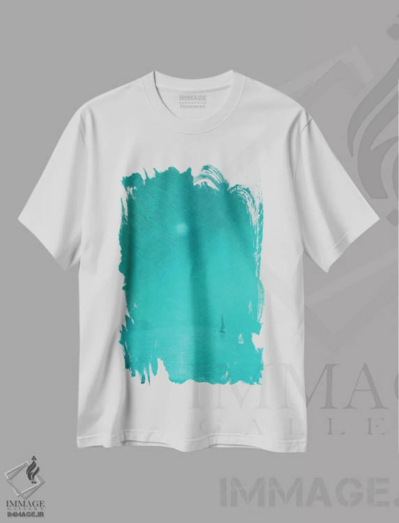 تیشرت سفید طرح دار ماه کامل، هنر فاخر معاصر اثر دمیتری اولین | فروشگاه ایماژ