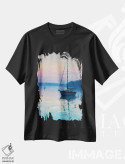 تیشرت مشکی طرح دار غروب XXII، هنر فاخر معاصر اثر دمیتری اولین | immage.ir