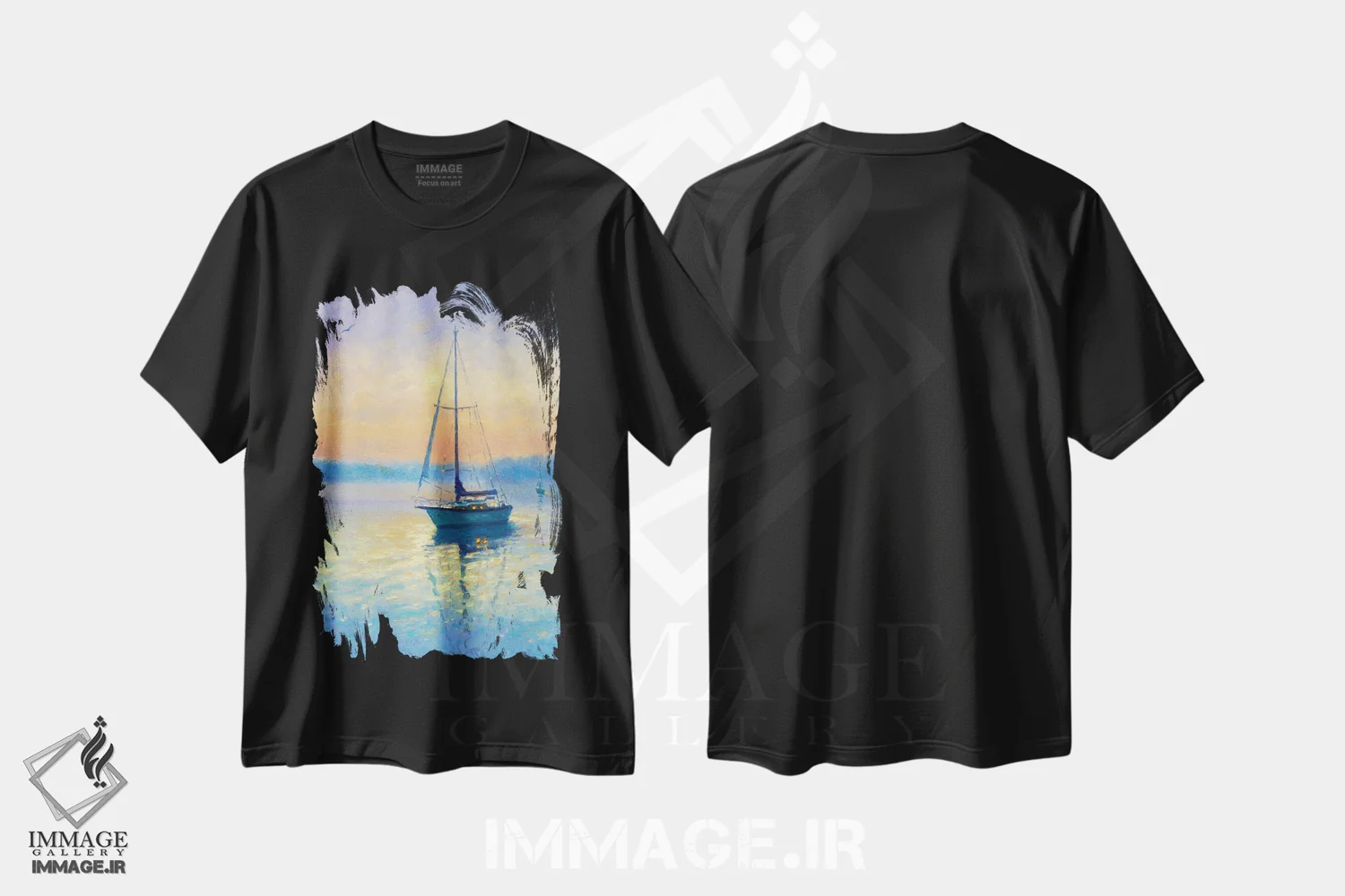 تیشرت مشکی طرح دار غروب XXI، هنر فاخر معاصر اثر دمیتری اولین | immage.ir