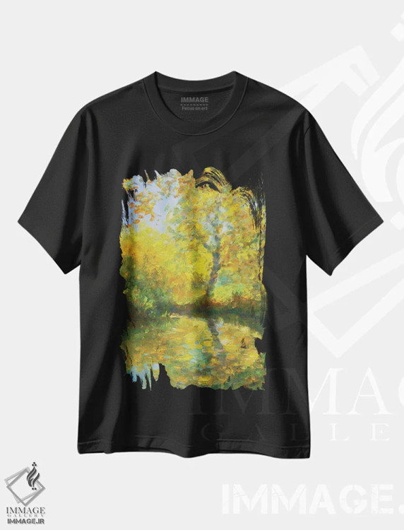 تیشرت مشکی طرح دار روز طلایی، هنر فاخر معاصر اثر دمیتری اولین | immage.ir