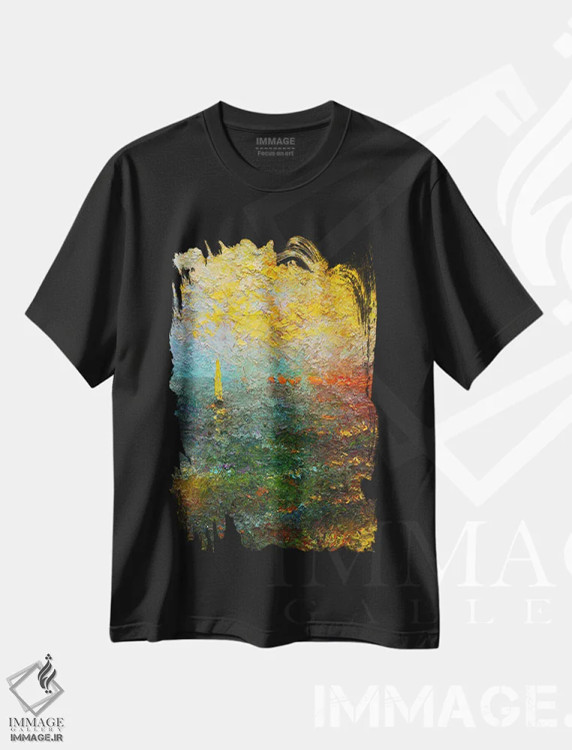 تیشرت مشکی طرح دار منظرهٔ دریا IV، هنر فاخر معاصر اثر دمیتری اولین | immage.ir