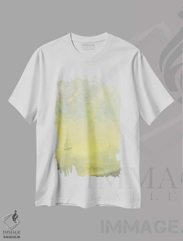 تیشرت سفید طرح دار لطافت های دریایی، هنر فاخر معاصر اثر دمیتری اولین | فروشگاه ایماژ