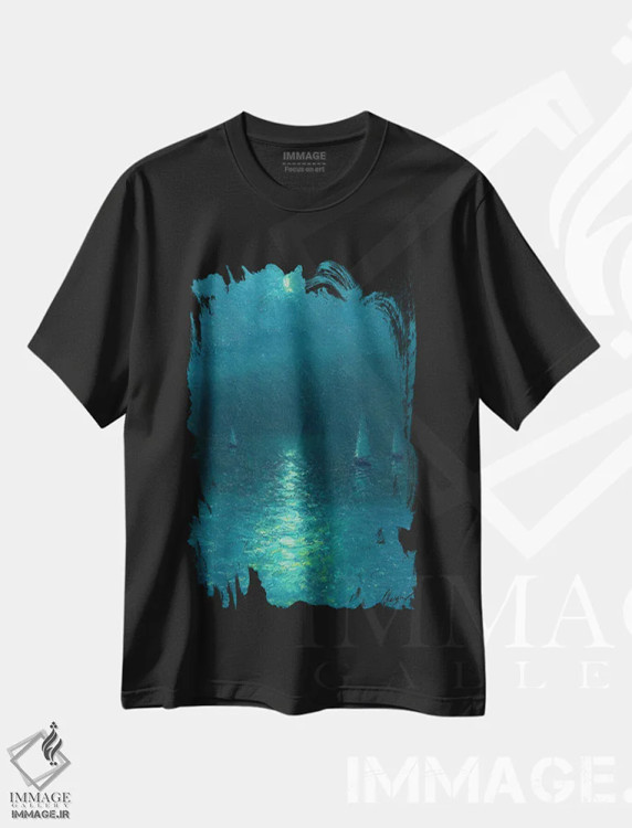 تیشرت مشکی طرح دار رودخانهٔ ماه، هنر فاخر معاصر اثر دمیتری اولین | immage.ir