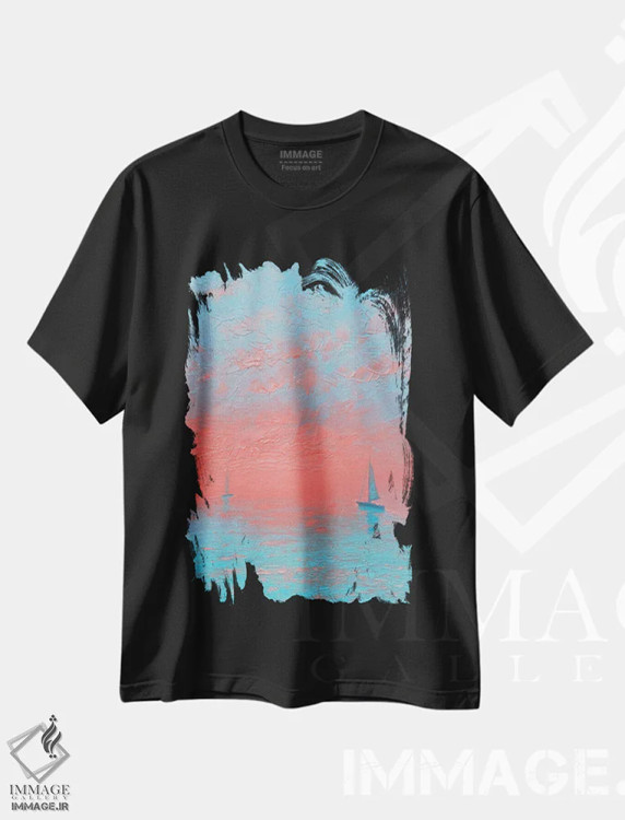 تیشرت مشکی طرح دار طلوع جدید I، هنر فاخر معاصر اثر دمیتری اولین | immage.ir