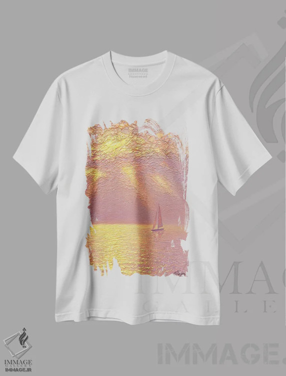 تیشرت سفید طرح دار دریا LXVIII، هنر فاخر معاصر اثر دمیتری اولین | immage.ir