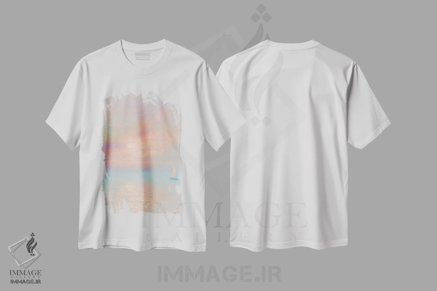 تیشرت سفید طرح دار دریا LXXII، هنر فاخر معاصر اثر دمیتری اولین | فروشگاه ایماژ