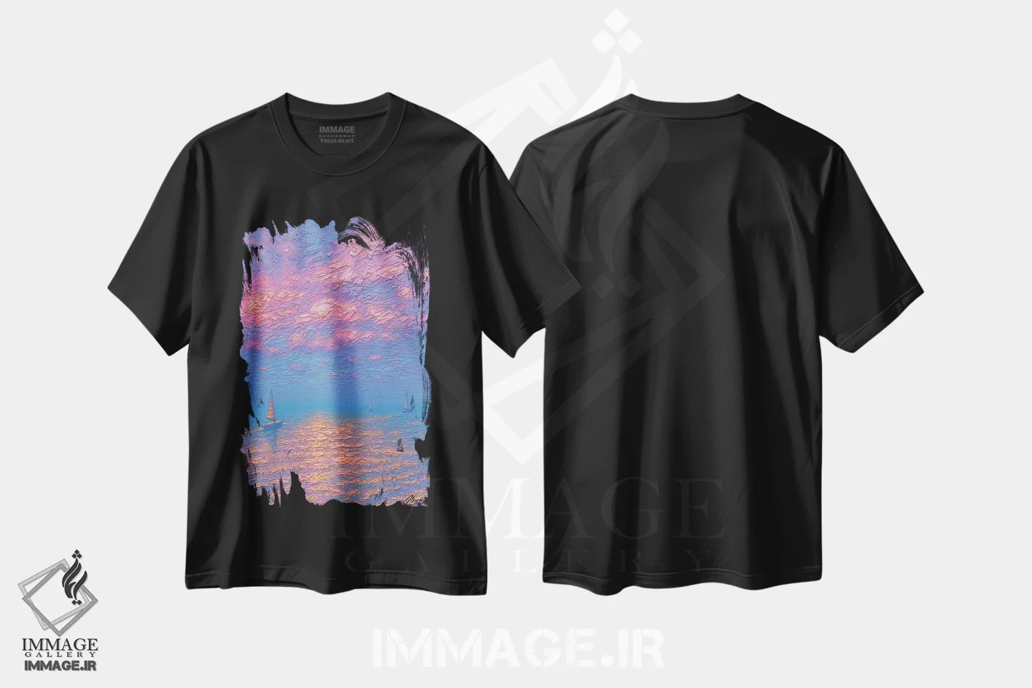 تیشرت مشکی طرح دار دریا ۷۴، هنر فاخر معاصر اثر دمیتری اولین | immage.ir