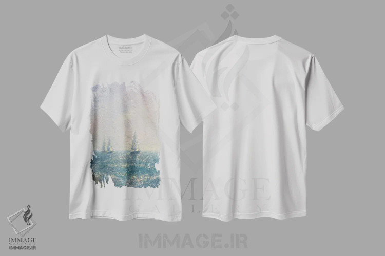 تیشرت سفید طرح دار هوای دریایی، هنر فاخر معاصر اثر دمیتری اولین | immage.ir
