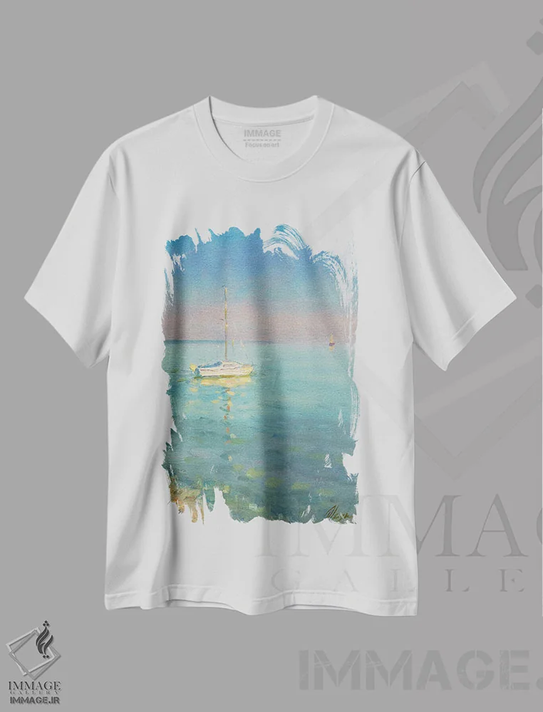 تیشرت سفید طرح دار عصر ششم، هنر فاخر معاصر اثر دمیتری اولین | فروشگاه ایماژ
