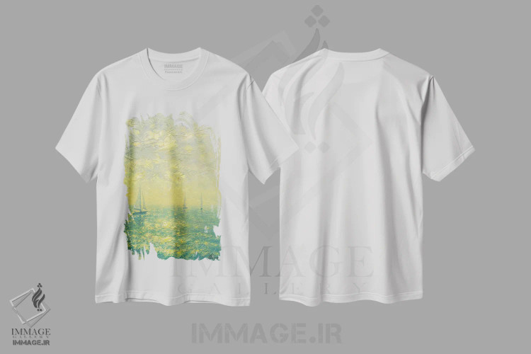 تیشرت سفید طرح دار دریا نوزدهم، دکور ساحلی اثر دمیتری اولین | immage.ir