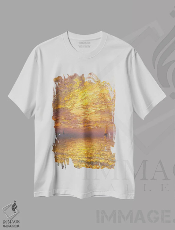 تیشرت سفید طرح دار دریا بیست و دوم، دکور ساحلی اثر دمیتری اولین | immage.ir