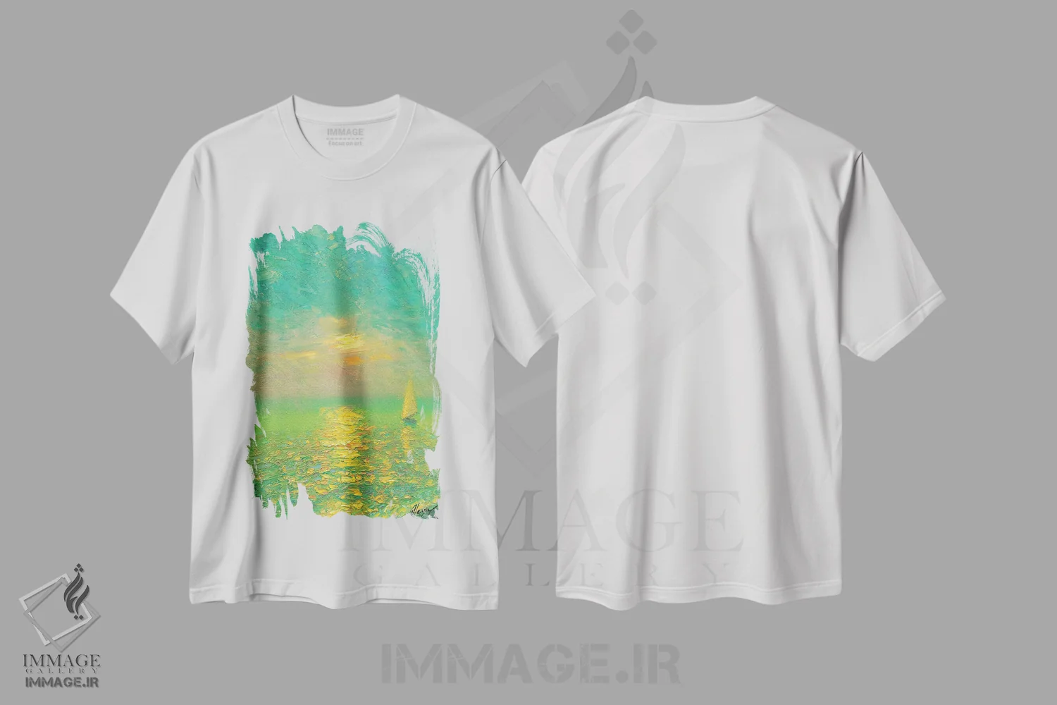 تیشرت سفید طرح دار دریا بیست و پنجم، دکور ساحلی اثر دمیتری اولین | immage.ir