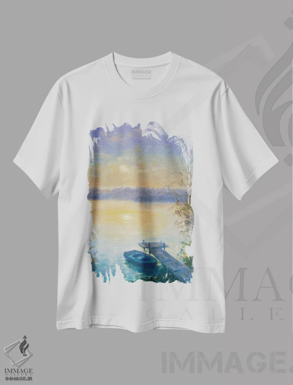 تیشرت سفید طرح دار عصر هفتم، هنر فاخر معاصر اثر دمیتری اولین | فروشگاه ایماژ