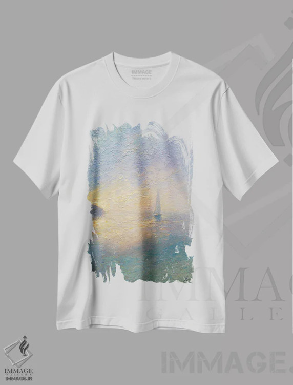 تیشرت سفید طرح دار عصر هشتم، دکور ساحلی اثر دمیتری اولین | immage.ir