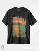 تیشرت مشکی طرح دار غروب ششم، دکور ساحلی اثر دمیتری اولین | immage.ir