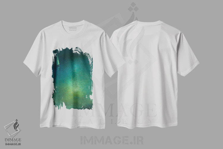 تیشرت سفید طرح دار شب ماهتابی دوم، دکور ساحلی اثر دمیتری اولین | فروشگاه ایماژ
