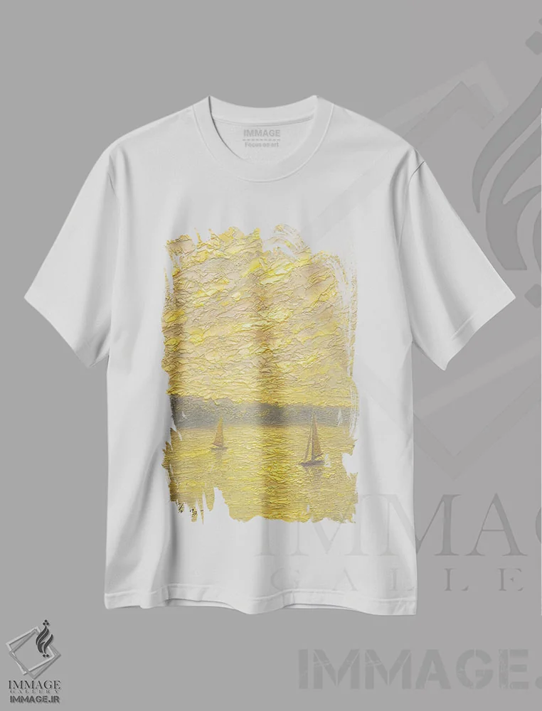 تیشرت سفید طرح دار عصر دهم، آبستره اثر دمیتری اولین | فروشگاه ایماژ