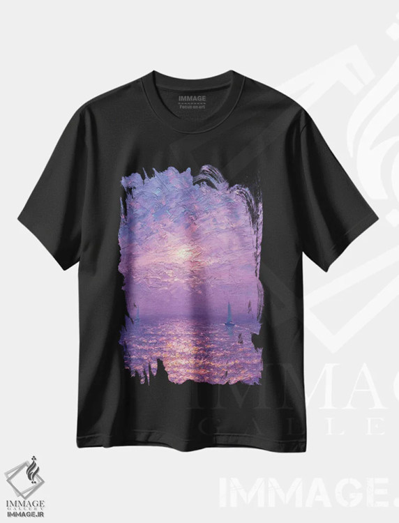 تیشرت مشکی طرح دار دریا سی و پنجم، آبستره اثر دمیتری اولین | immage.ir