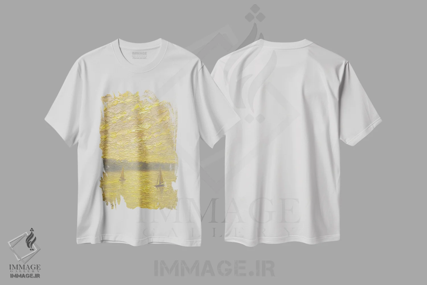 تیشرت سفید طرح دار عصر دهم، آبستره اثر دمیتری اولین | فروشگاه ایماژ