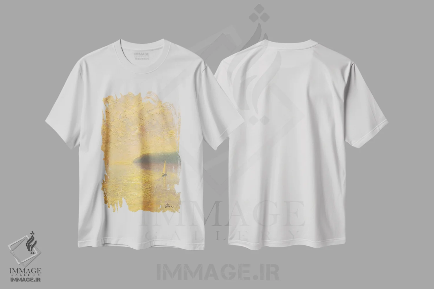 تیشرت سفید طرح دار دریا سی و هفتم، آبستره اثر دمیتری اولین | immage.ir