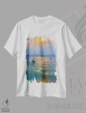 تیشرت سفید طرح دار غروب یازدهم، دکور معاصر اثر دمیتری اولین | immage.ir