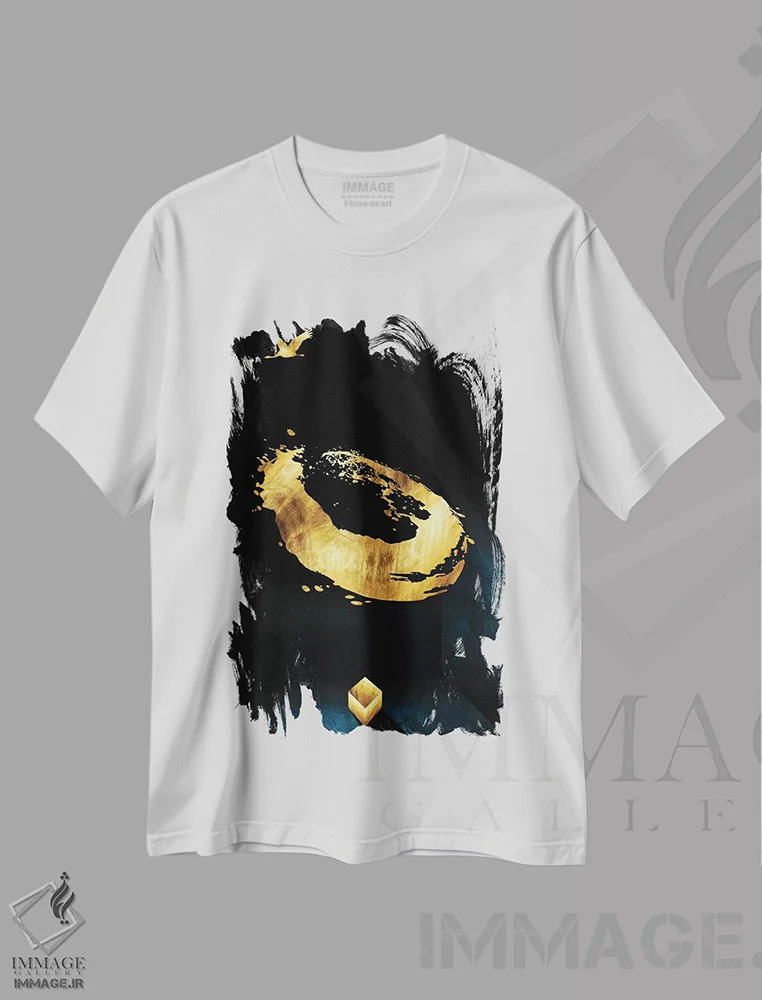 تیشرت سفید طرح دار هایکوی شماره ۶، آبستره اثر دافنه هوراِو | فروشگاه ایماژ