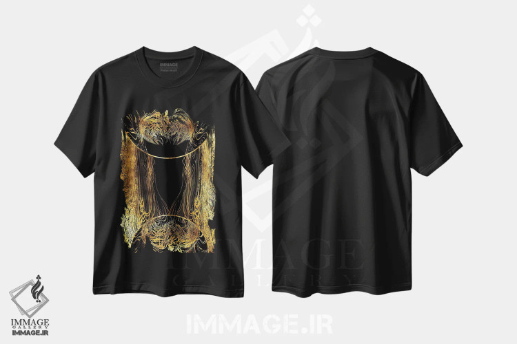 تیشرت مشکی طرح دار ماه طلوع کننده دهم، آبستره اثر دافنه هوراِو | فروشگاه ایماژ