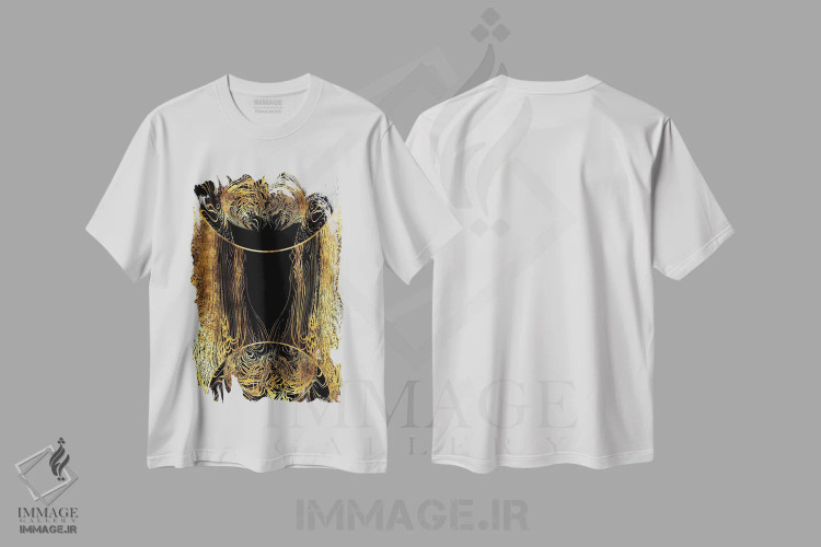 تیشرت سفید طرح دار ماه طلوع کننده دهم، آبستره اثر دافنه هوراِو | immage.ir