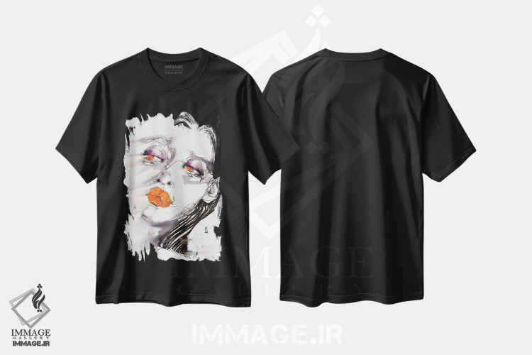تیشرت مشکی طرح دار سر خوردن، دکوراسیون جایگزین اثر دوریانا پوپا | immage.ir