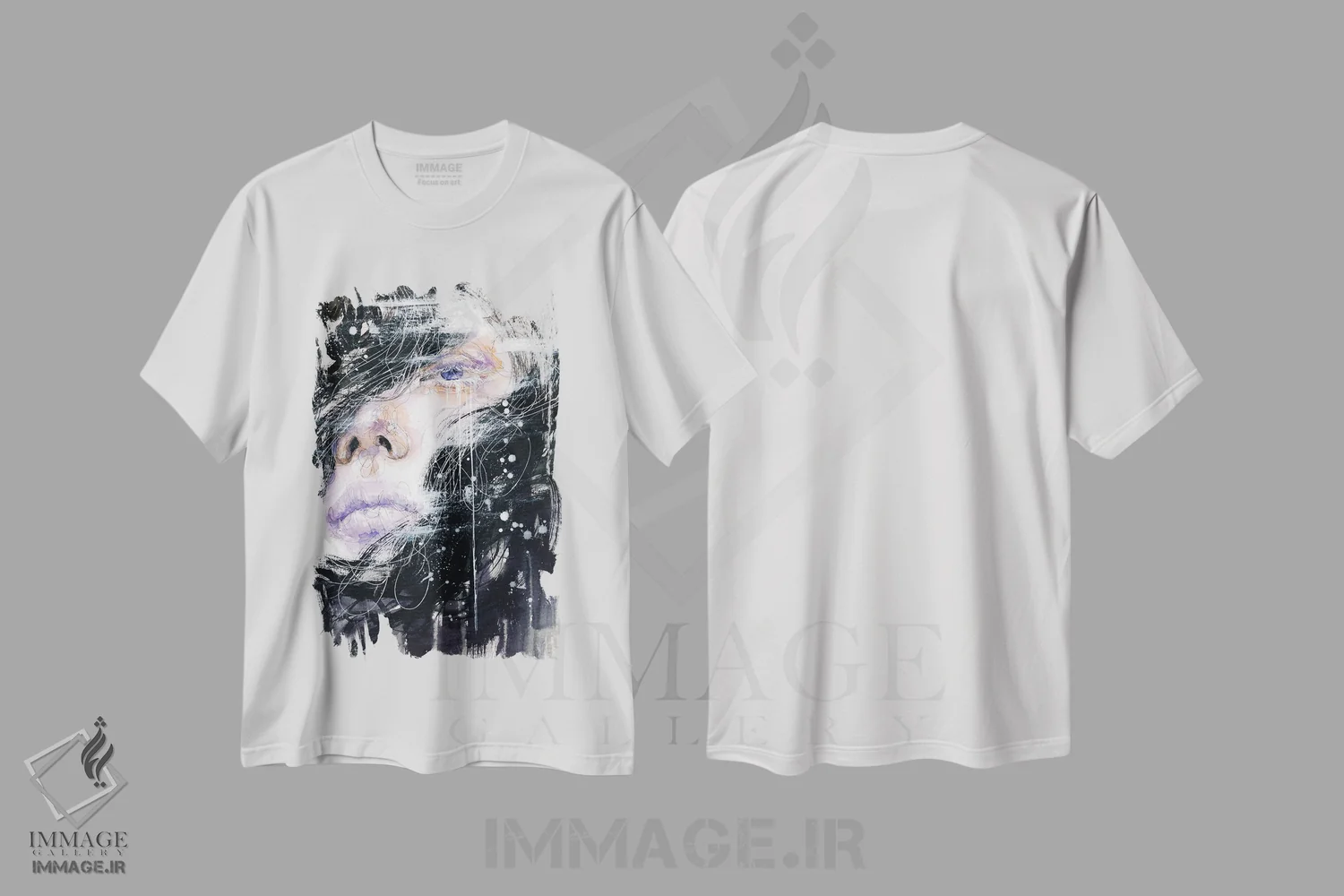 تیشرت سفید طرح دار برف، دکوراسیون جایگزین اثر دوریانا پوپا | فروشگاه ایماژ