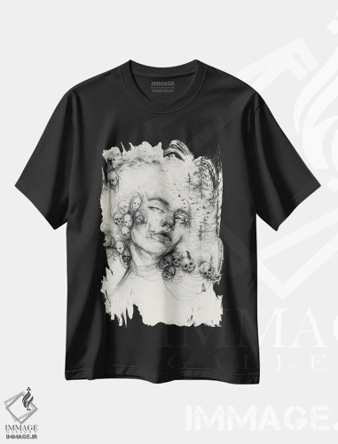 تیشرت مشکی طرح دار جایی، دکوراسیون جایگزین اثر دوریانا پوپا | فروشگاه ایماژ