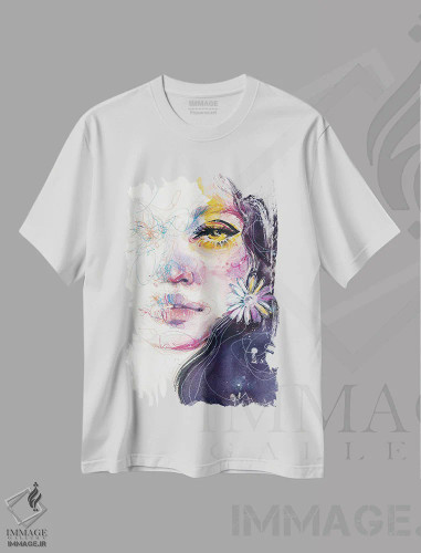 تیشرت سفید طرح دار تابستان، دکوراسیون جایگزین اثر دوریانا پوپا | فروشگاه ایماژ