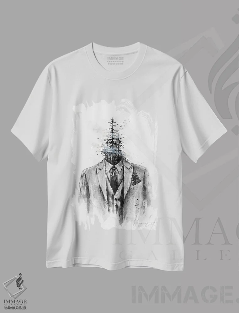 تیشرت سفید طرح دار کت وشلوار، دکوراسیون جایگزین اثر دوریانا پوپا | immage.ir