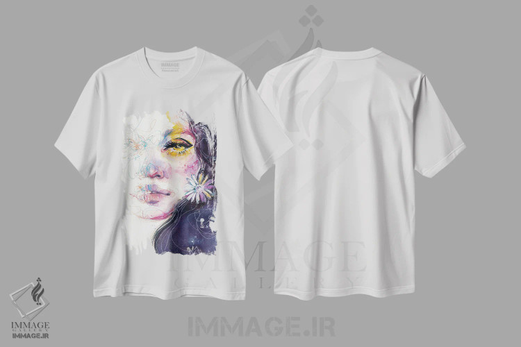 تیشرت سفید طرح دار تابستان، دکوراسیون جایگزین اثر دوریانا پوپا | فروشگاه ایماژ