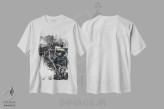 تیشرت سفید طرح دار رعد، دکوراسیون جایگزین اثر دوریانا پوپا | immage.ir