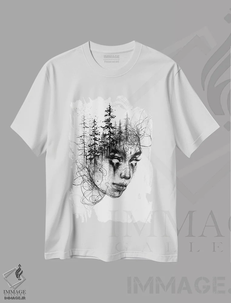 تیشرت سفید طرح دار وحشی، دکوراسیون جایگزین اثر دوریانا پوپا | فروشگاه ایماژ
