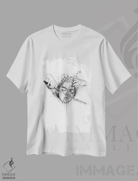 تیشرت سفید طرح دار بازی ام بده، دکوراسیون جایگزین اثر دوریانا پوپا | فروشگاه ایماژ