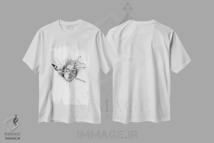 تیشرت سفید طرح دار بازی ام بده، دکوراسیون جایگزین اثر دوریانا پوپا | فروشگاه ایماژ