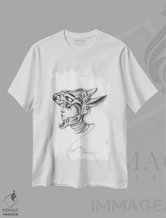 تیشرت سفید طرح دار گارگویل، دکوراسیون جایگزین اثر دوریانا پوپا | immage.ir