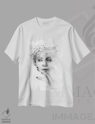 تیشرت سفید طرح دار دویدن تند، دکوراسیون جایگزین اثر دوریانا پوپا | فروشگاه ایماژ