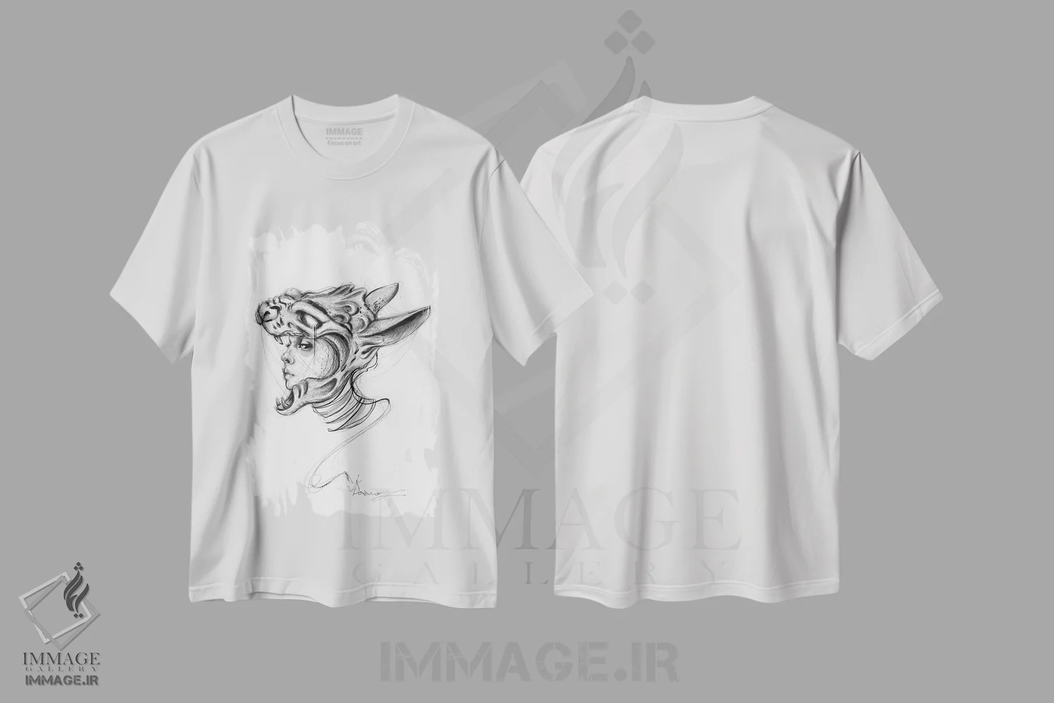 تیشرت سفید طرح دار گارگویل، دکوراسیون جایگزین اثر دوریانا پوپا | immage.ir