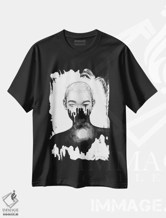 تیشرت مشکی طرح دار خالی، دکوراسیون جایگزین اثر دوریانا پوپا | immage.ir