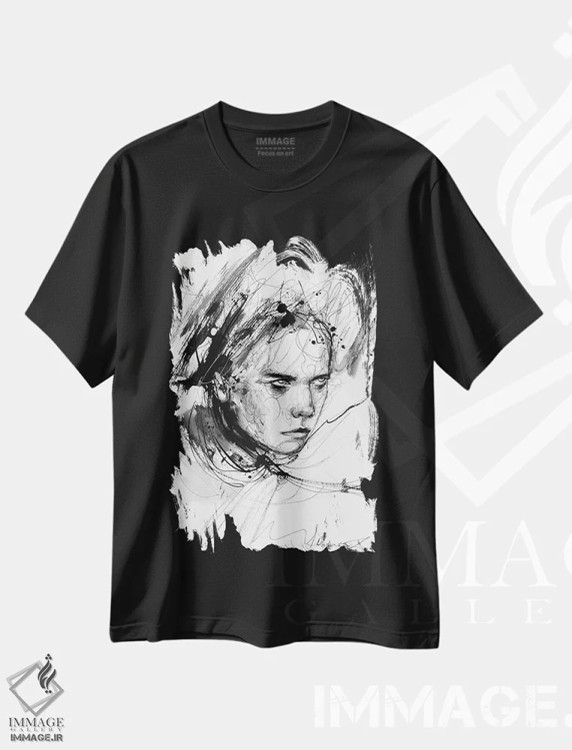 تیشرت مشکی طرح دار شور، دکوراسیون جایگزین اثر دوریانا پوپا | immage.ir