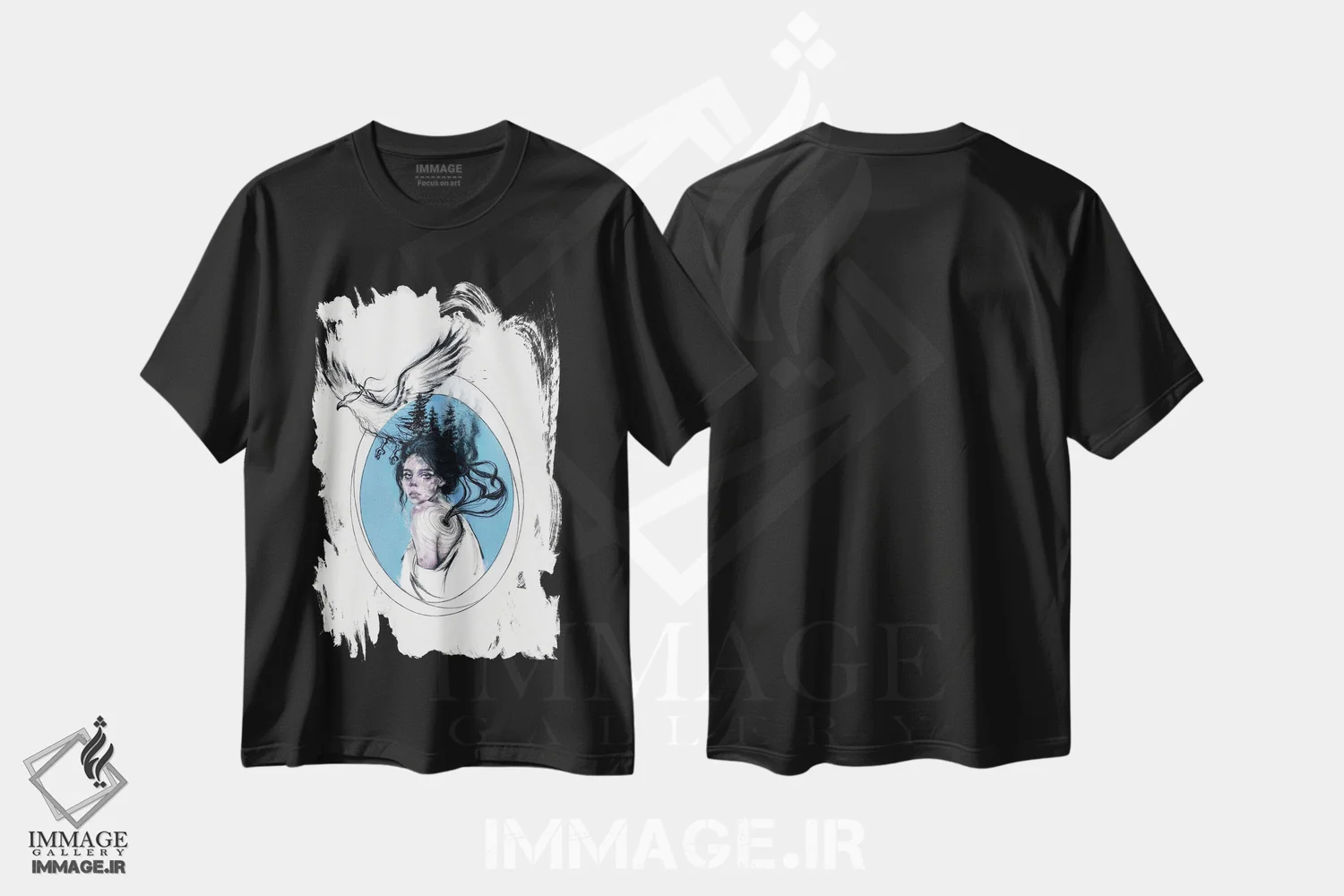 تیشرت مشکی طرح دار خاکسترها، دکوراسیون جایگزین اثر دوریانا پوپا | فروشگاه ایماژ