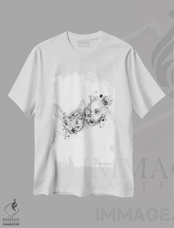 تیشرت سفید طرح دار میان وعده، دکوراسیون جایگزین اثر دوریانا پوپا | immage.ir