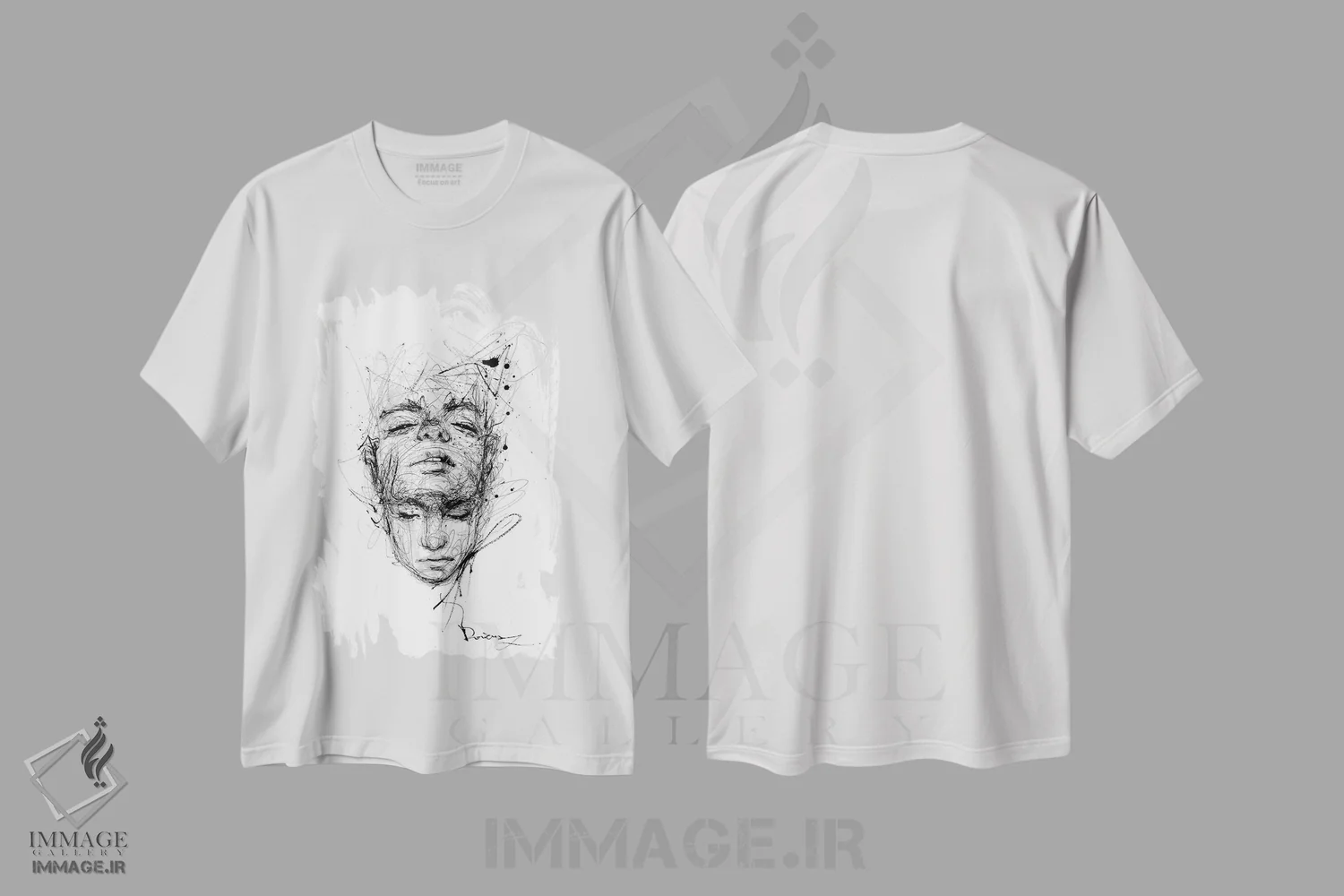 تیشرت سفید طرح دار ایگو، دکوراسیون جایگزین اثر دوریانا پوپا | فروشگاه ایماژ