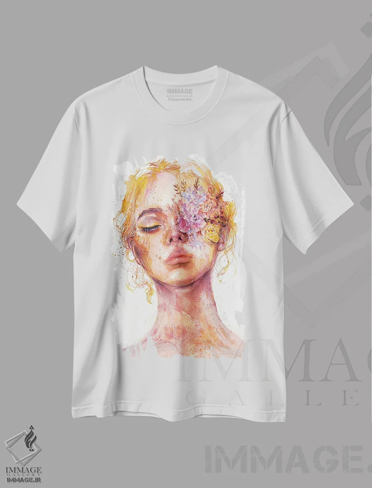 تیشرت سفید طرح دار پاییز، دکوراسیون جایگزین اثر دوریانا پوپا | فروشگاه ایماژ